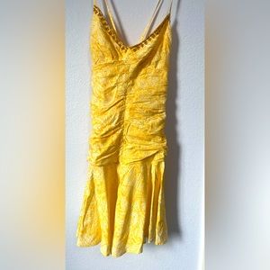 Zara Yellow Summer Mini Dress Size Small